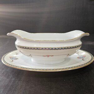 Antique Noritake "Laureate" Gravy Boat with Attached Underplate Circa 1921